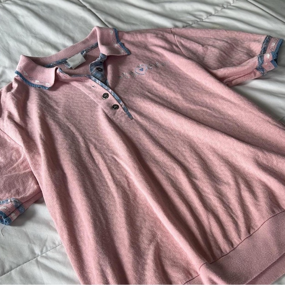 Jantzen Pink Short Sleeve Tee Casual Cotton Blend